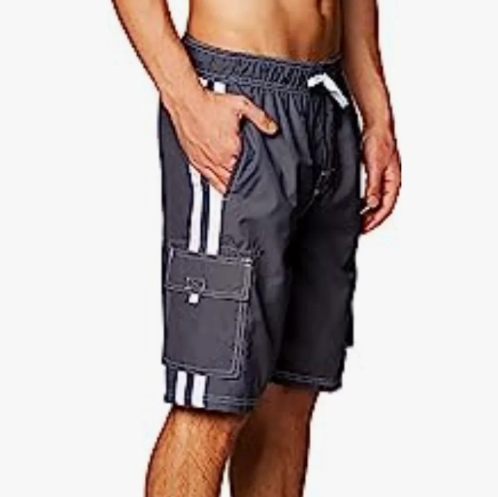 Kanu Surf Men's Barracuda Swim Trunks in Charcoal Size XXL